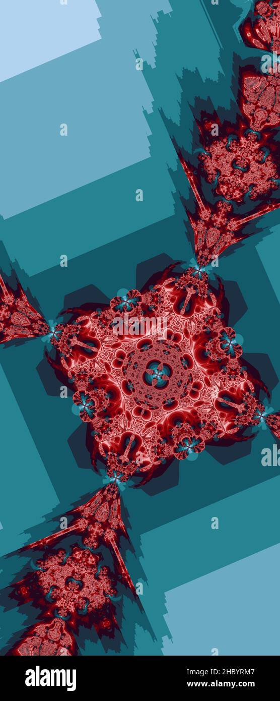 Abstraktes computergeneriertes Fraktaldesign. Ein Fraktal ist ein nie endende Muster. Fraktale sind unendlich komplexe Muster, die sich in sich selbst ähneln Stockfoto