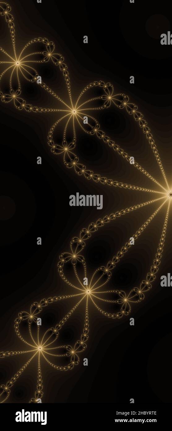 Abstraktes computergeneriertes Fraktaldesign. Ein Fraktal ist ein nie endende Muster. Fraktale sind unendlich komplexe Muster, die sich in sich selbst ähneln Stockfoto