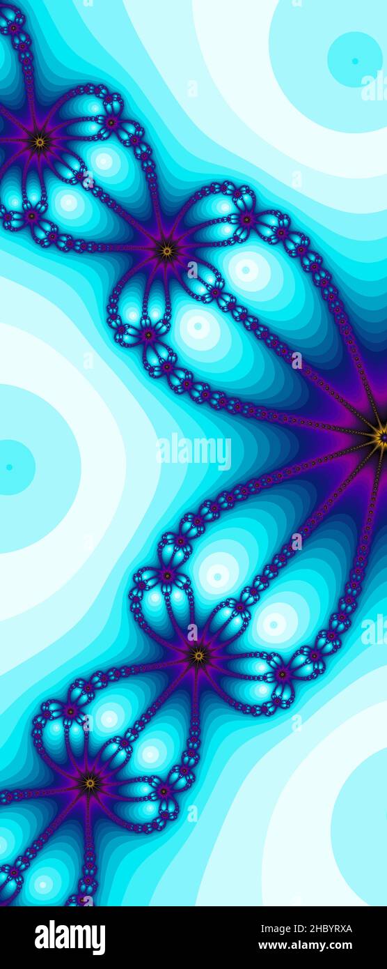 Abstraktes computergeneriertes Fraktaldesign. Ein Fraktal ist ein nie endende Muster. Fraktale sind unendlich komplexe Muster, die sich in sich selbst ähneln Stockfoto