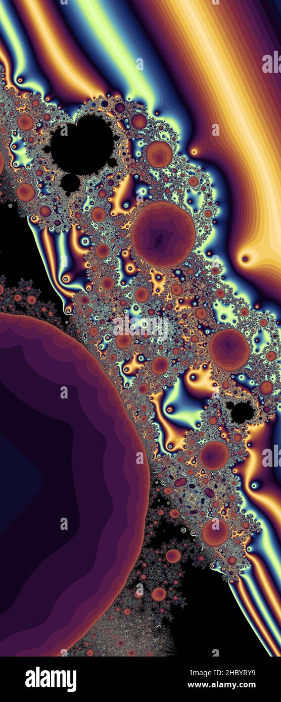 Abstraktes computergeneriertes Fraktaldesign. Ein Fraktal ist ein nie endende Muster. Fraktale sind unendlich komplexe Muster, die sich in sich selbst ähneln Stockfoto