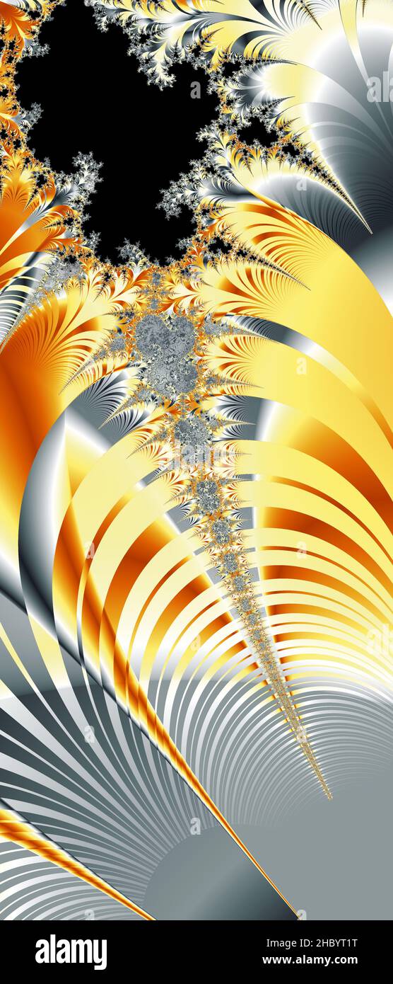 Abstraktes computergeneriertes Fraktaldesign. Ein Fraktal ist ein nie endende Muster. Fraktale sind unendlich komplexe Muster, die sich in sich selbst ähneln Stockfoto