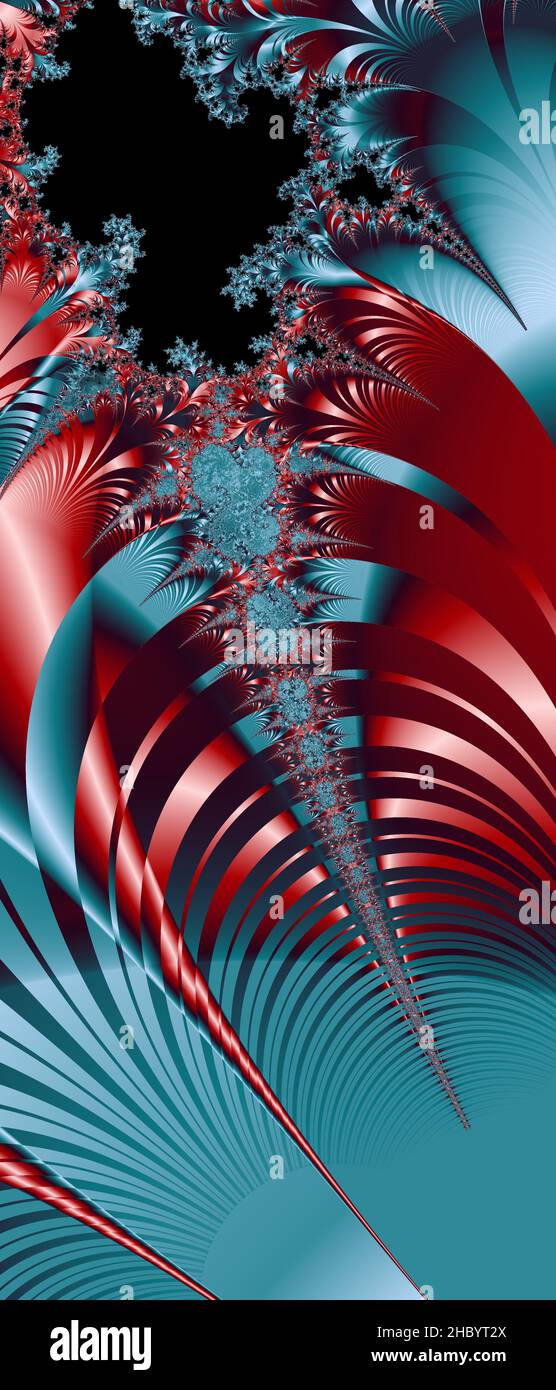 Abstraktes computergeneriertes Fraktaldesign. Ein Fraktal ist ein nie endende Muster. Fraktale sind unendlich komplexe Muster, die sich in sich selbst ähneln Stockfoto