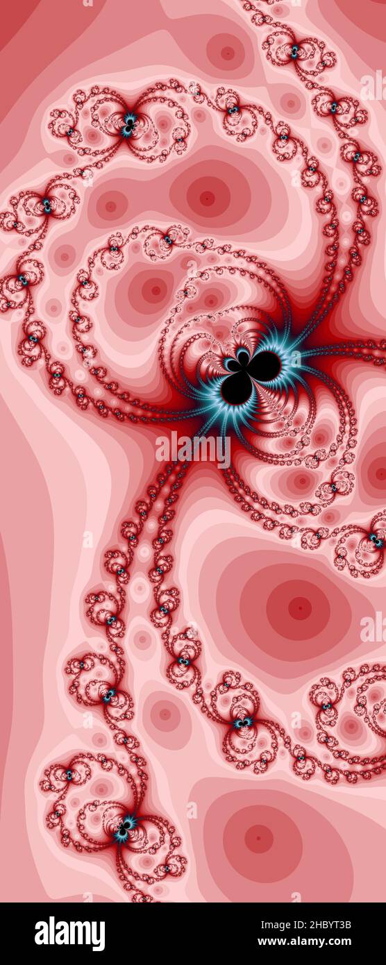 Abstraktes computergeneriertes Fraktaldesign. Ein Fraktal ist ein nie endende Muster. Fraktale sind unendlich komplexe Muster, die sich in sich selbst ähneln Stockfoto