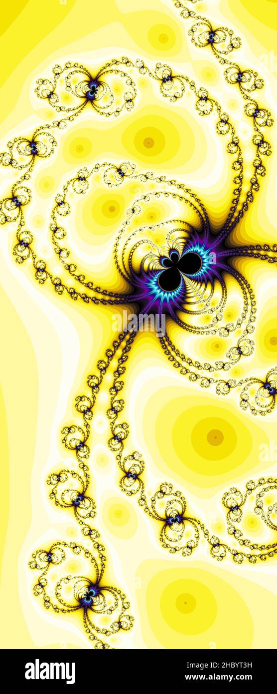 Abstraktes computergeneriertes Fraktaldesign. Ein Fraktal ist ein nie endende Muster. Fraktale sind unendlich komplexe Muster, die sich in sich selbst ähneln Stockfoto