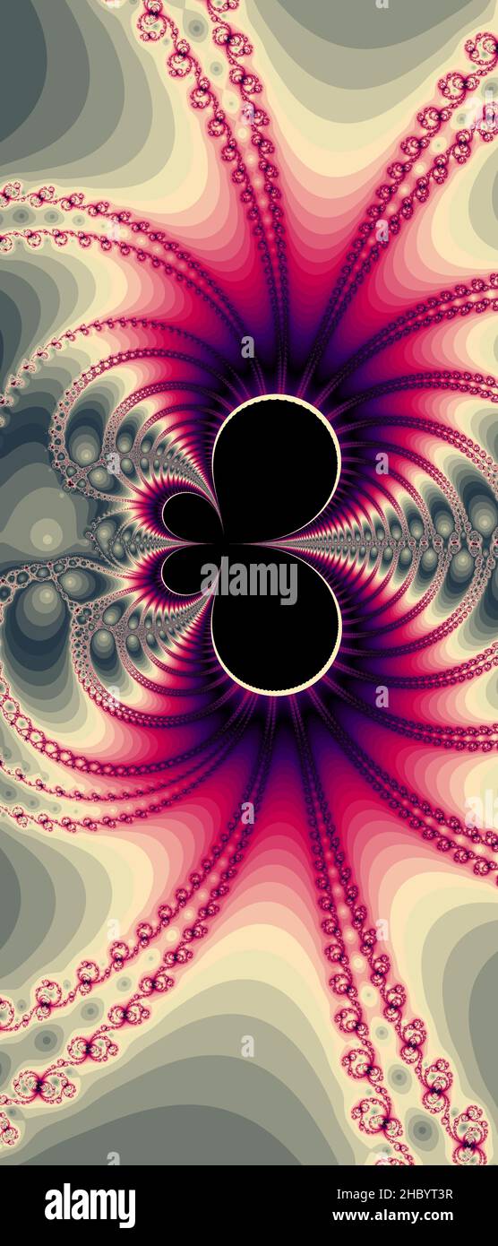 Abstraktes computergeneriertes Fraktaldesign. Ein Fraktal ist ein nie endende Muster. Fraktale sind unendlich komplexe Muster, die sich in sich selbst ähneln Stockfoto