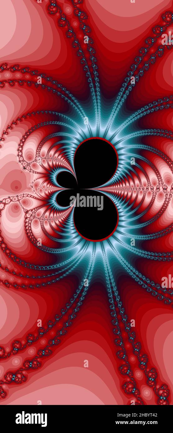 Abstraktes computergeneriertes Fraktaldesign. Ein Fraktal ist ein nie endende Muster. Fraktale sind unendlich komplexe Muster, die sich in sich selbst ähneln Stockfoto