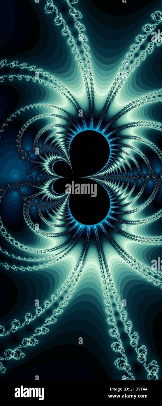 Abstraktes computergeneriertes Fraktaldesign. Ein Fraktal ist ein nie endende Muster. Fraktale sind unendlich komplexe Muster, die sich in sich selbst ähneln Stockfoto