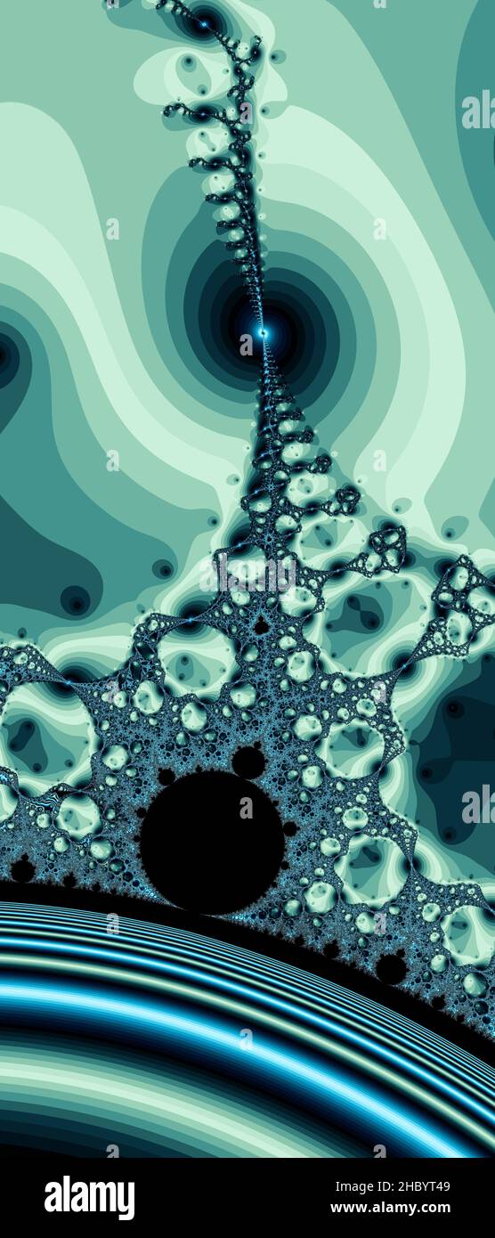 Abstraktes computergeneriertes Fraktaldesign. Ein Fraktal ist ein nie endende Muster. Fraktale sind unendlich komplexe Muster, die sich in sich selbst ähneln Stockfoto