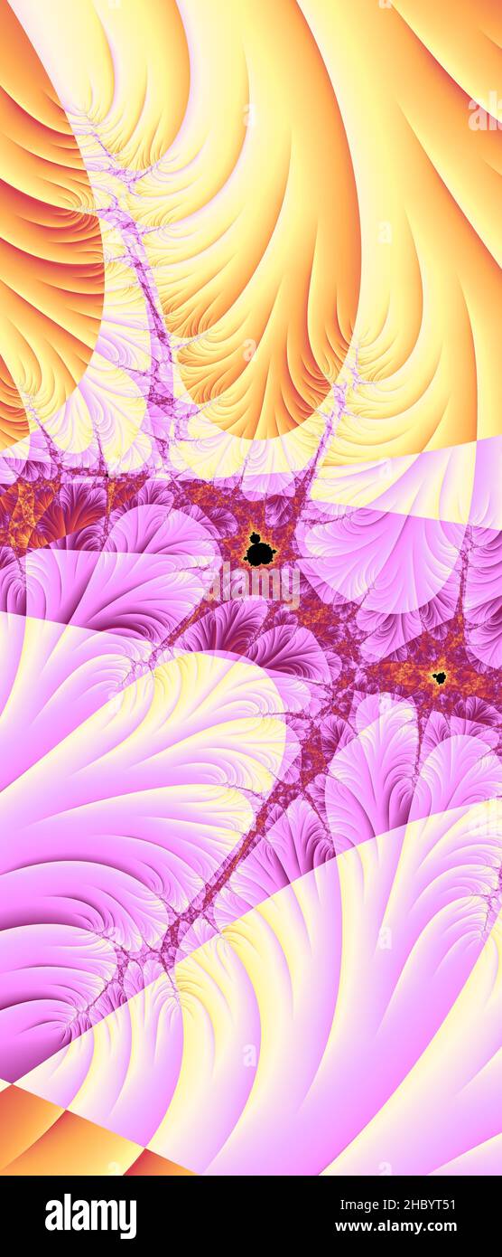 Abstraktes computergeneriertes Fraktaldesign. Ein Fraktal ist ein nie endende Muster. Fraktale sind unendlich komplexe Muster, die sich in sich selbst ähneln Stockfoto