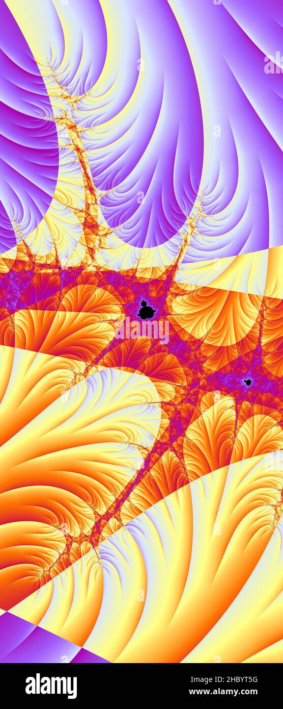Abstraktes computergeneriertes Fraktaldesign. Ein Fraktal ist ein nie endende Muster. Fraktale sind unendlich komplexe Muster, die sich in sich selbst ähneln Stockfoto