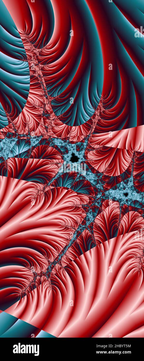 Abstraktes computergeneriertes Fraktaldesign. Ein Fraktal ist ein nie endende Muster. Fraktale sind unendlich komplexe Muster, die sich in sich selbst ähneln Stockfoto