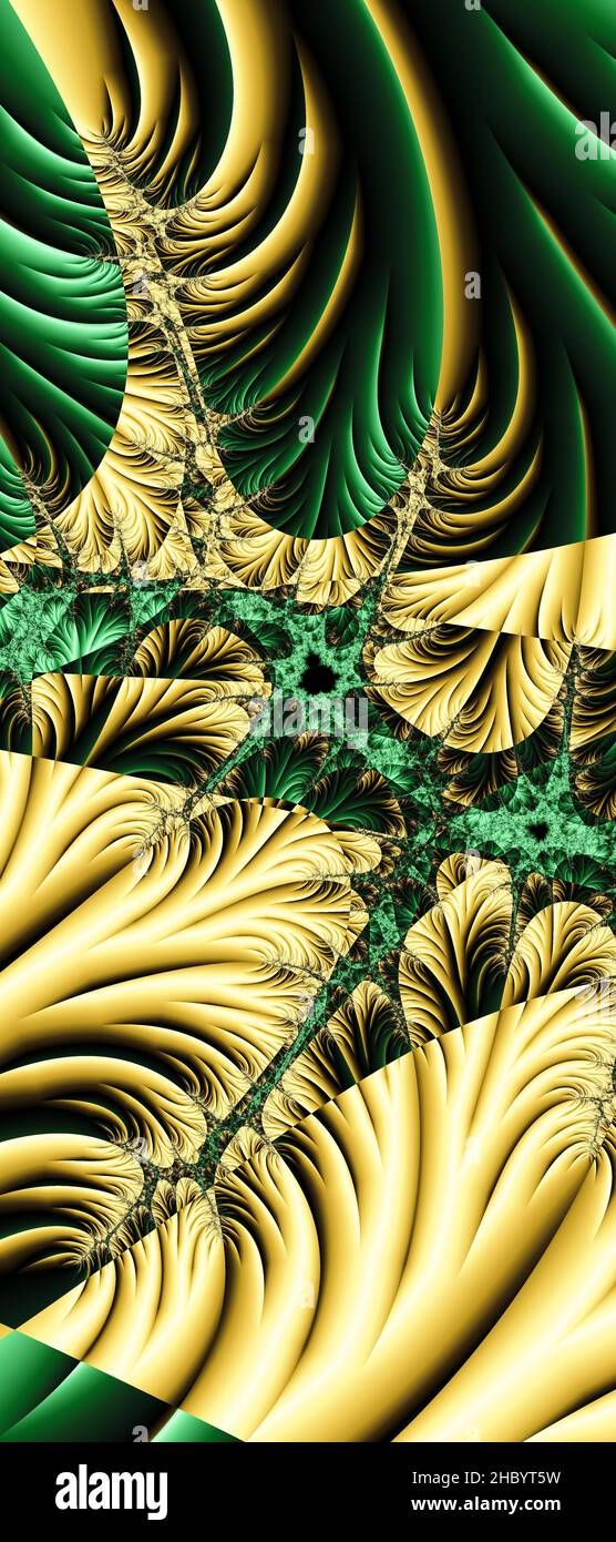 Abstraktes computergeneriertes Fraktaldesign. Ein Fraktal ist ein nie endende Muster. Fraktale sind unendlich komplexe Muster, die sich in sich selbst ähneln Stockfoto