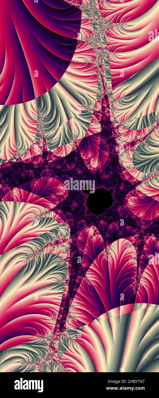 Abstraktes computergeneriertes Fraktaldesign. Ein Fraktal ist ein nie endende Muster. Fraktale sind unendlich komplexe Muster, die sich in sich selbst ähneln Stockfoto