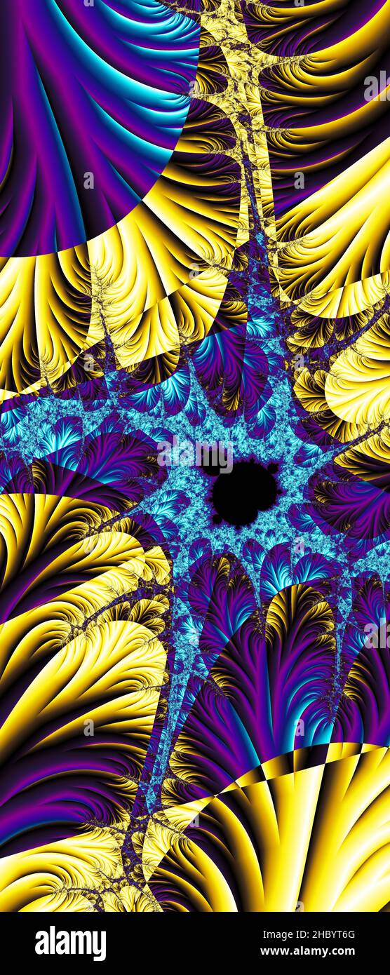 Abstraktes computergeneriertes Fraktaldesign. Ein Fraktal ist ein nie endende Muster. Fraktale sind unendlich komplexe Muster, die sich in sich selbst ähneln Stockfoto