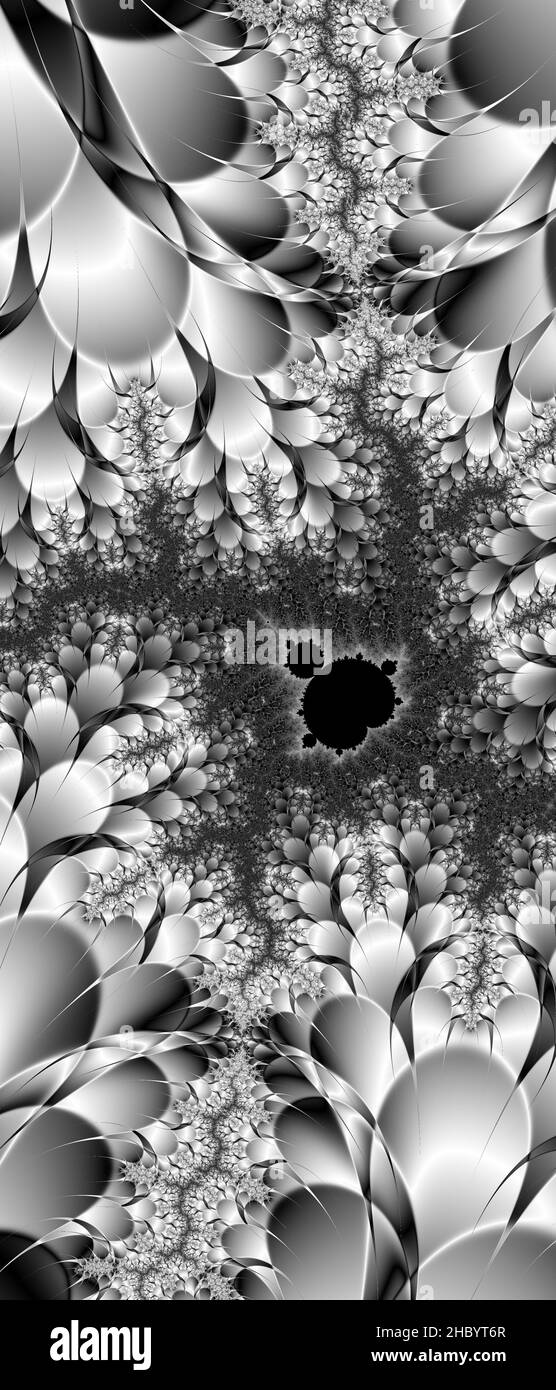 Abstraktes computergeneriertes Fraktaldesign. Ein Fraktal ist ein nie endende Muster. Fraktale sind unendlich komplexe Muster, die sich in sich selbst ähneln Stockfoto