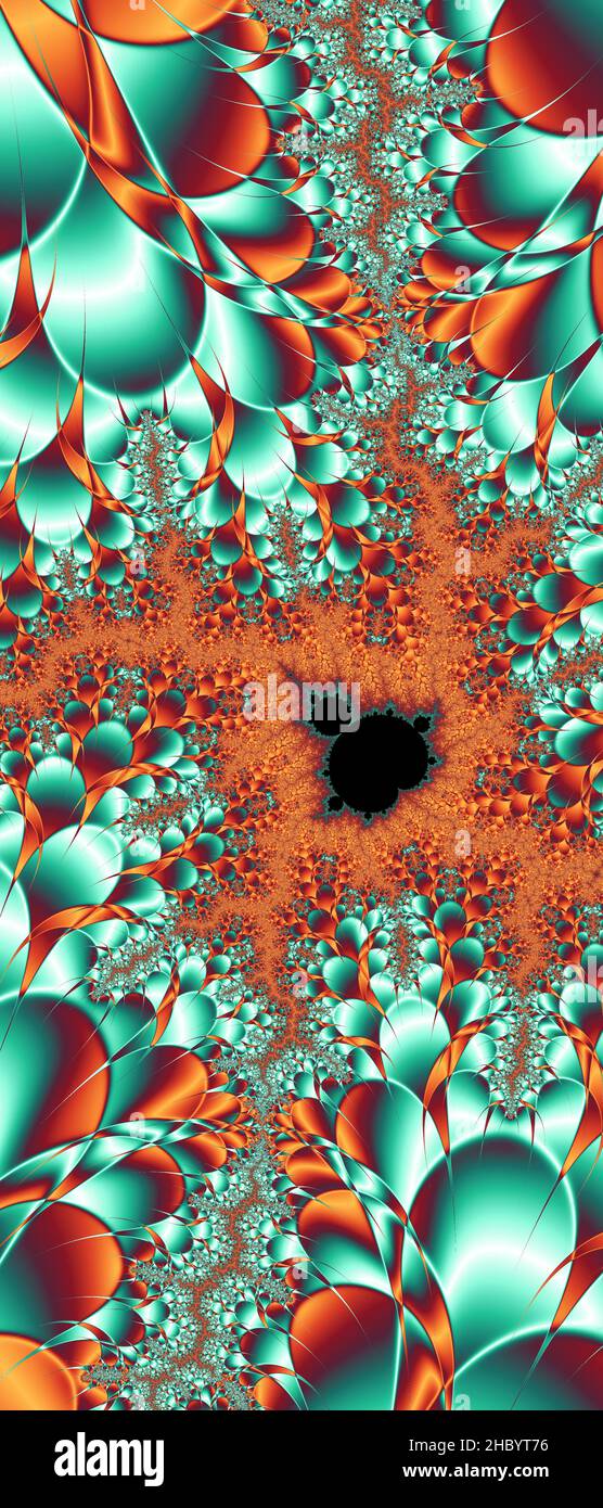 Abstraktes computergeneriertes Fraktaldesign. Ein Fraktal ist ein nie endende Muster. Fraktale sind unendlich komplexe Muster, die sich in sich selbst ähneln Stockfoto