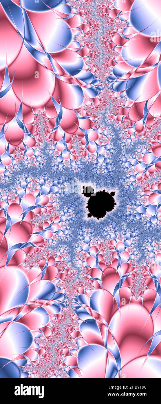 Abstraktes computergeneriertes Fraktaldesign. Ein Fraktal ist ein nie endende Muster. Fraktale sind unendlich komplexe Muster, die sich in sich selbst ähneln Stockfoto