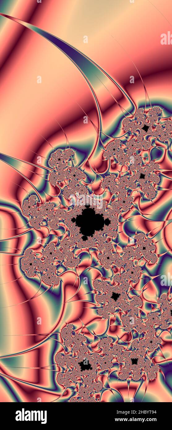 Abstraktes computergeneriertes Fraktaldesign. Ein Fraktal ist ein nie endende Muster. Fraktale sind unendlich komplexe Muster, die sich in sich selbst ähneln Stockfoto