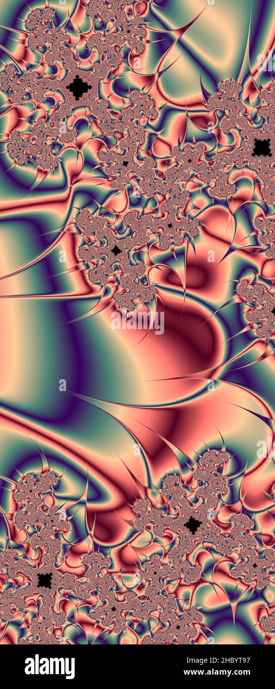 Abstraktes computergeneriertes Fraktaldesign. Ein Fraktal ist ein nie endende Muster. Fraktale sind unendlich komplexe Muster, die sich in sich selbst ähneln Stockfoto