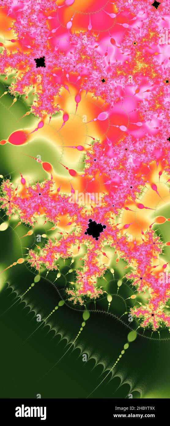 Abstraktes computergeneriertes Fraktaldesign. Ein Fraktal ist ein nie endende Muster. Fraktale sind unendlich komplexe Muster, die sich in sich selbst ähneln Stockfoto