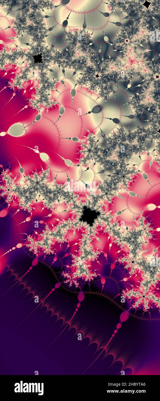 Abstraktes computergeneriertes Fraktaldesign. Ein Fraktal ist ein nie endende Muster. Fraktale sind unendlich komplexe Muster, die sich in sich selbst ähneln Stockfoto