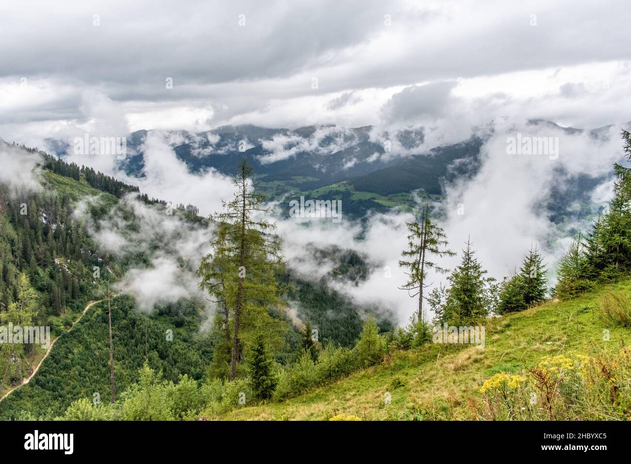 Malerische wilde Berglandschaft im Nationalpark hohe Tauern in den österreichischen Alpen Stockfoto