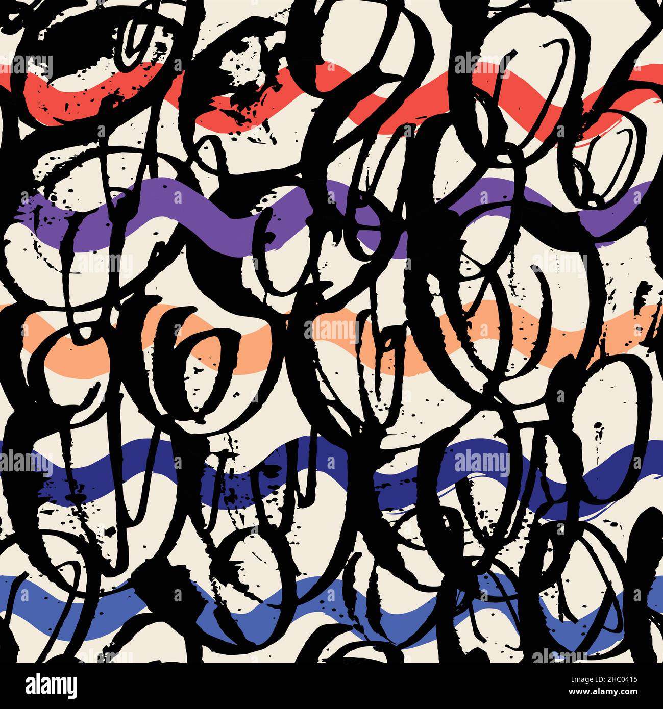 Vektor nahtlose Scribble-Muster, von chaotischen Linien. Stock Vektor