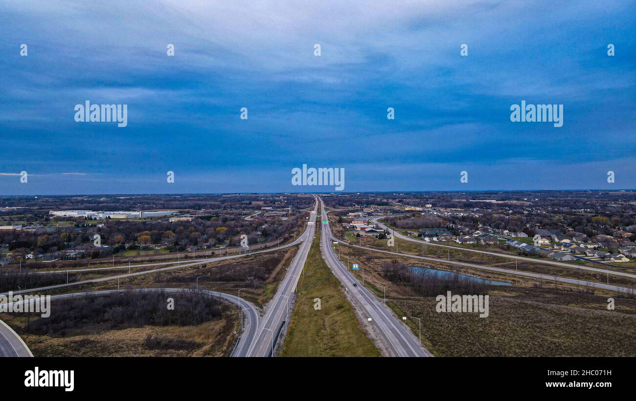 Mehrspurige Autobahn Stockfoto