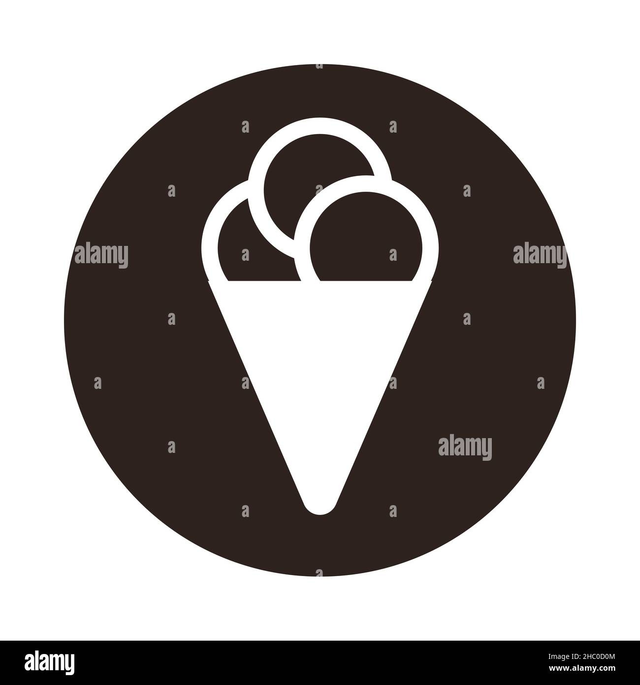 Eis-Symbol isoliert auf weißem Hintergrund Stockfoto