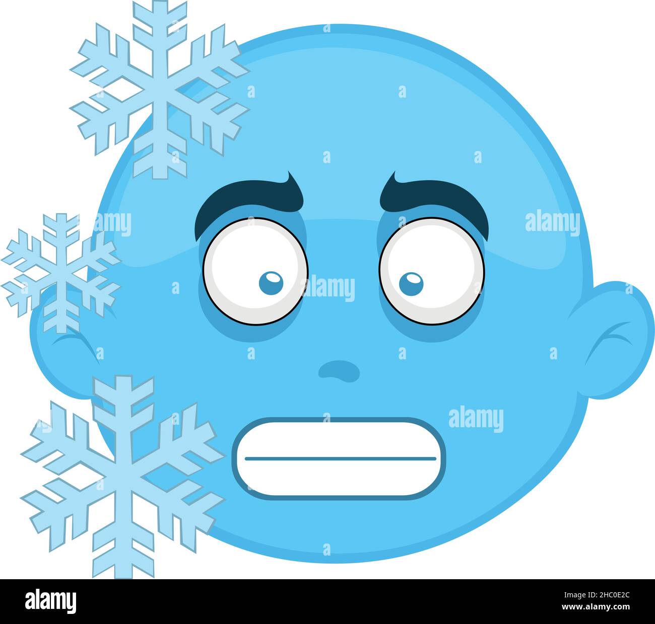 Vektor-Illustration des Gesichts einer eingefrorenen Zeichentrickfigur Stock Vektor