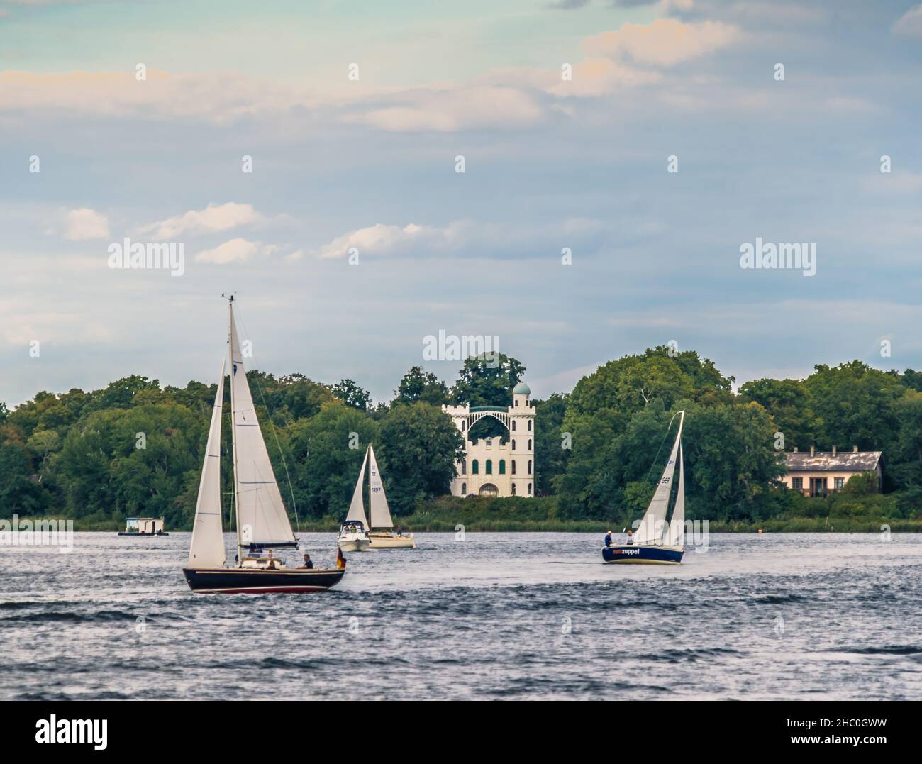 Segelboote auf dem Wannsee bei Potsdam Stockfoto