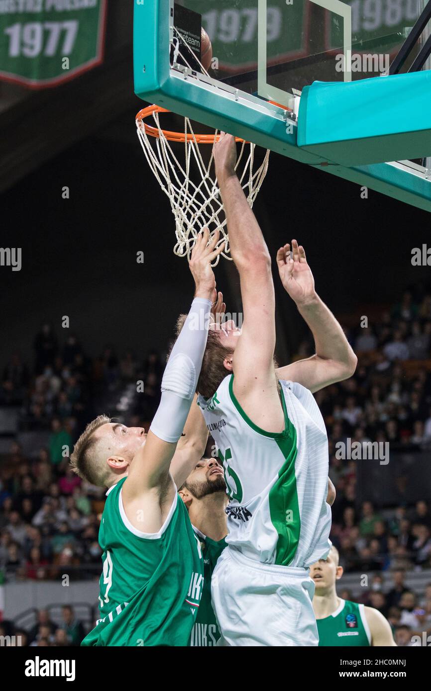 Breslau, Polen, 22nd. Dezember 2021. EUROCUP 7days: WKS Slask Wroclaw gegen Joventut Badalona in der Centennial Hall. Im Bild: © Piotr Zajac/Alamy Live News Stockfoto