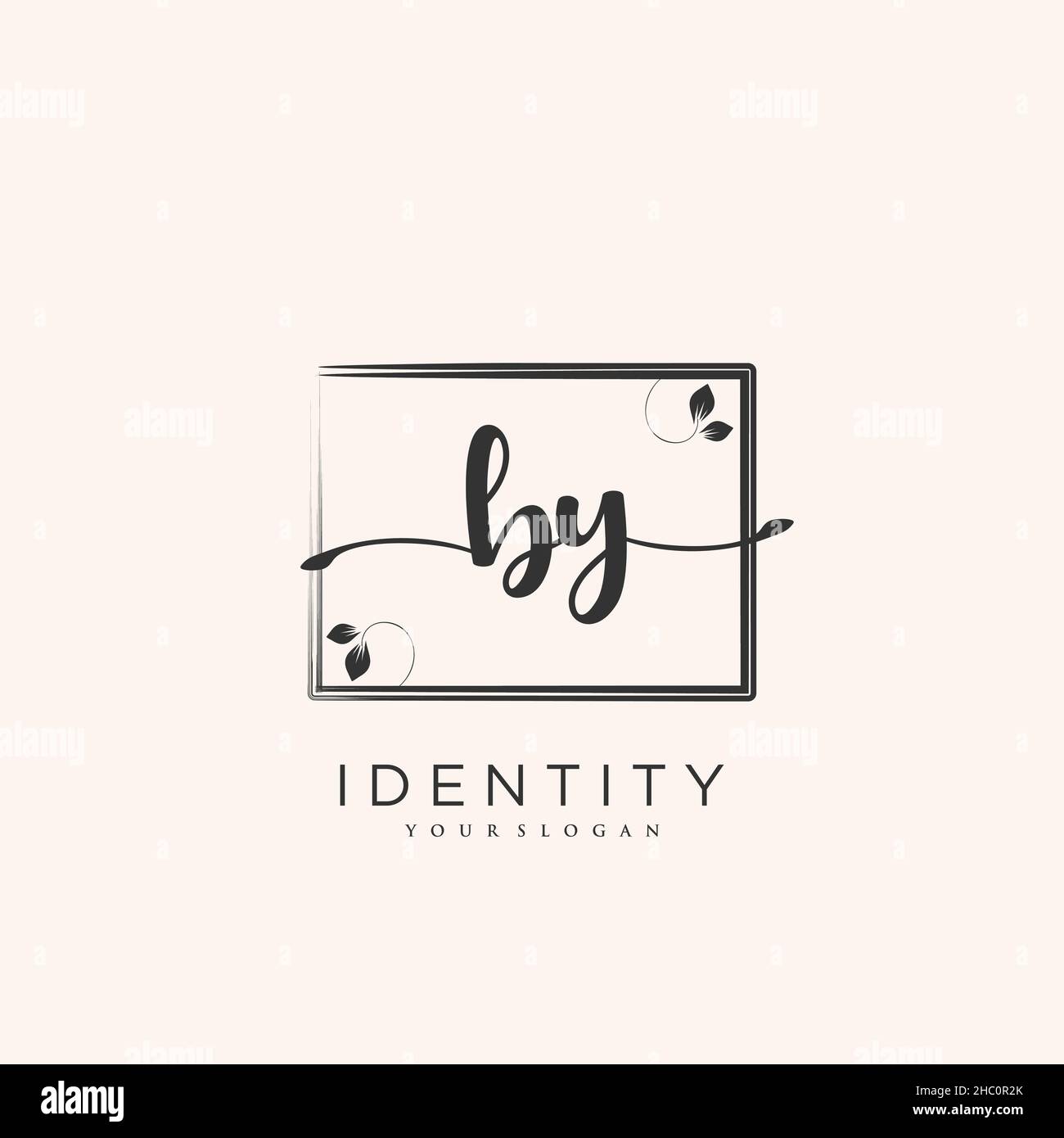 DURCH anfängliche Handschrift minimalistischen geometrischen Logo Vorlage Vektor, Logo für Business-Schönheit, Mode und andere Stock Vektor