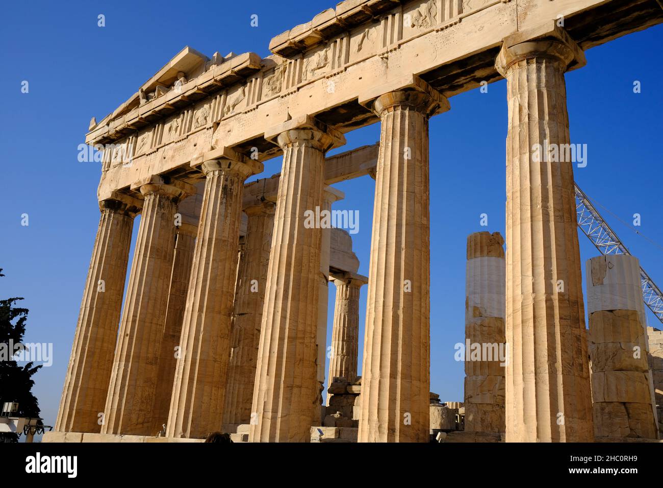 Aussicht auf den Parthenon in Athen, Griechenland Stockfoto