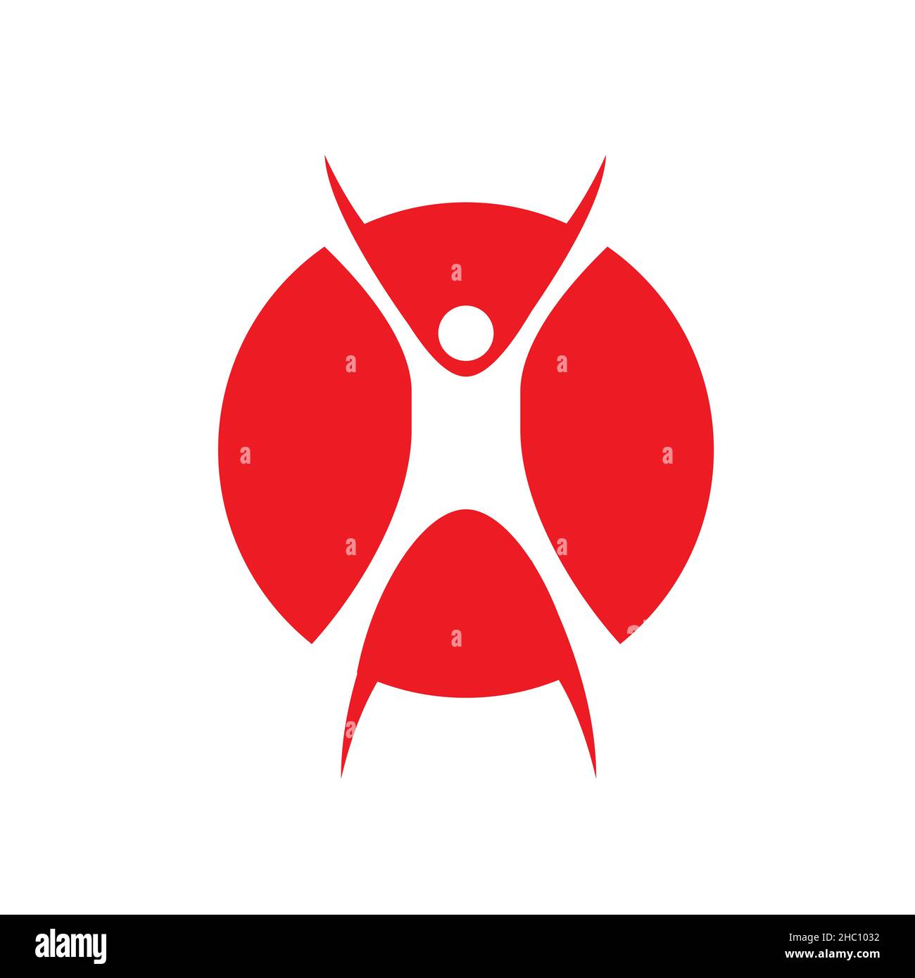 H Logo Brief basiert. Buchstabe H Hype menschlichen, springenden Jack Logo Vektor Illustration Stock Vektor