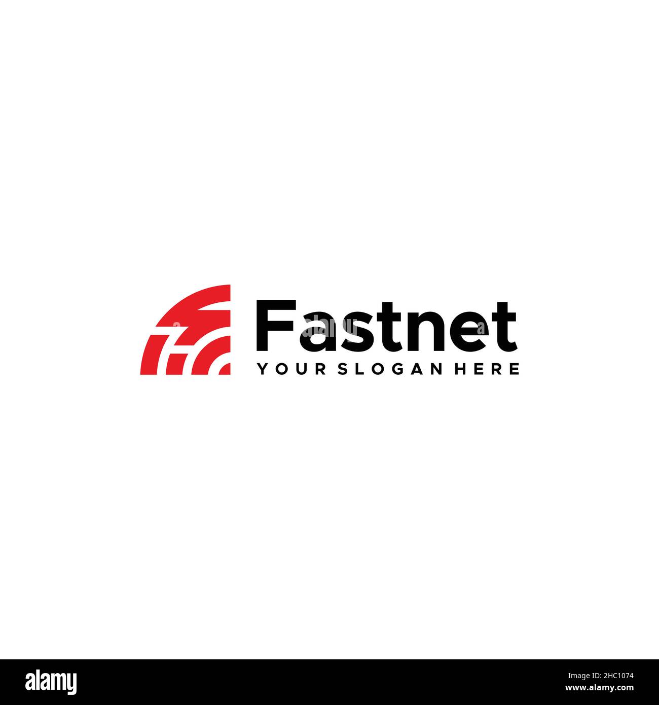 Minimalistisches Design FAST NET Internet Logo Design Stock Vektor
