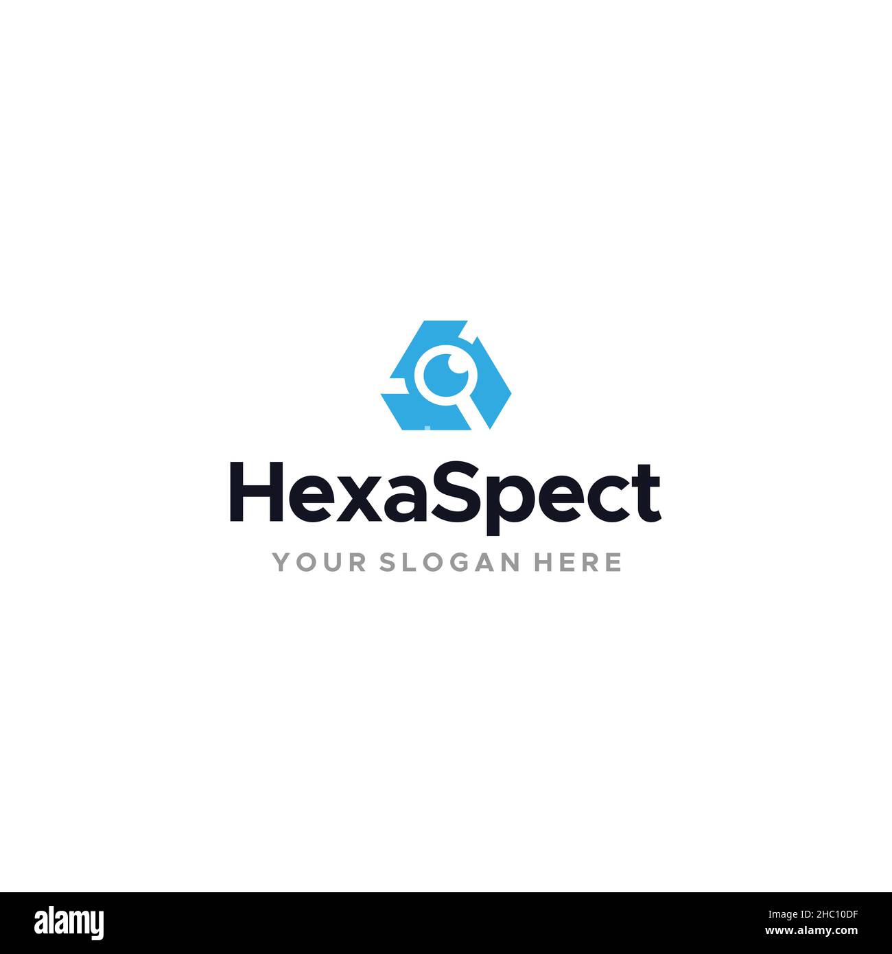 Minimalistisches Design HEXA SPECT Spiegel Logo Design Stock Vektor