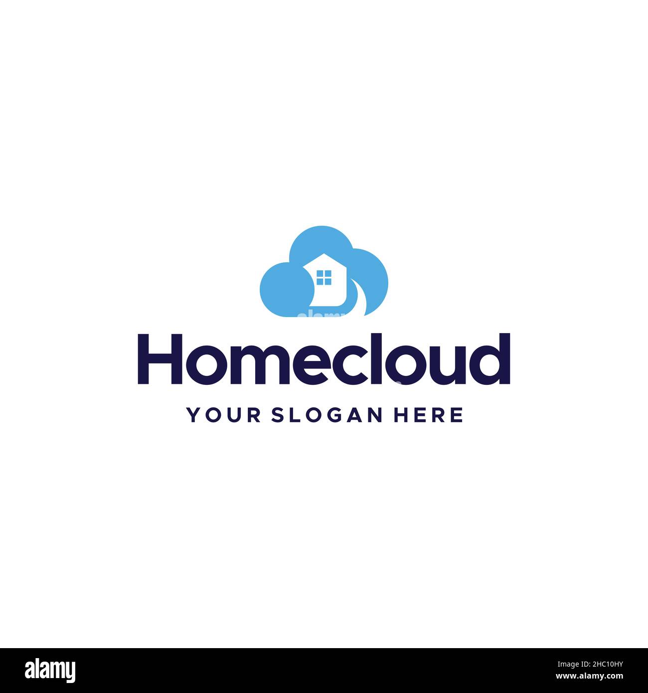 Flat HOME CLOUD Building Immobilien Logo Design Stock Vektor