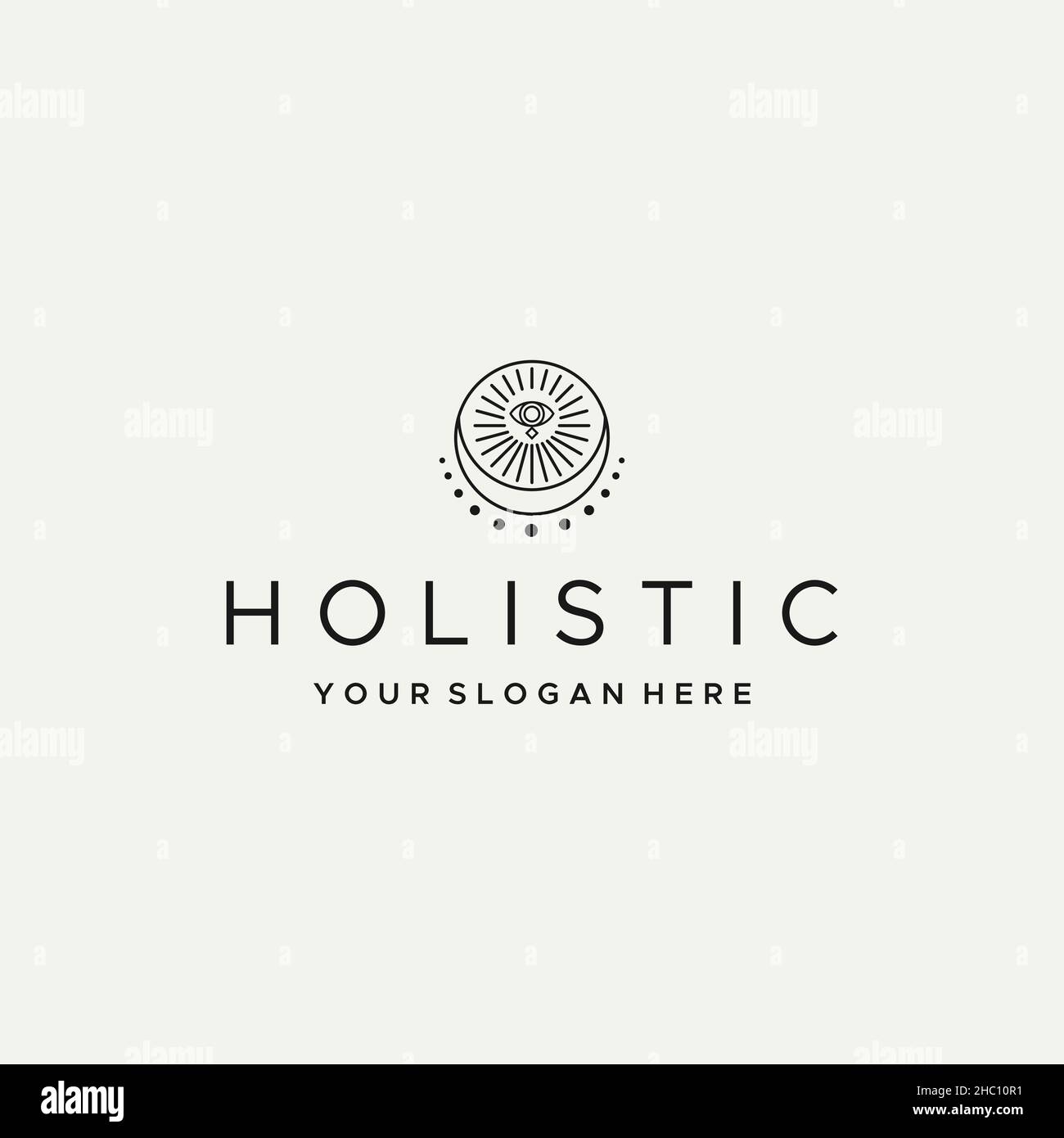 Minimalistisches Design GANZHEITLICHES Healing-Logo-Design Stock Vektor
