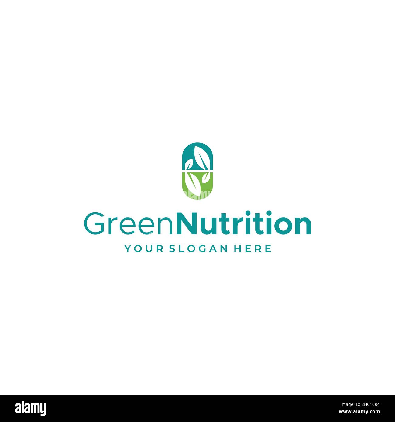 Modernes flaches, farbenfroh GRÜNES NUTRITION Logo-Design Stock Vektor