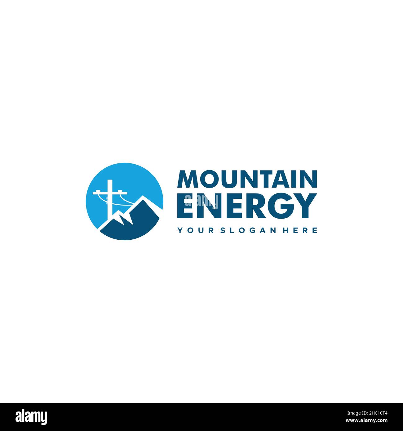 Modernes flaches, farbenfrohes MOUNTAIN ENERGY Logo-Design Stock Vektor