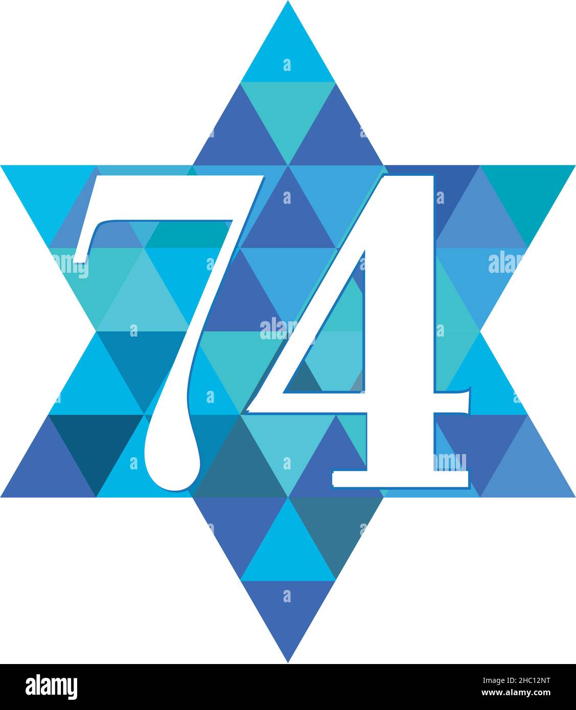 Israel 74 Unabhängigkeitstag (Yom Ha'atzmaut) Stock Vektor