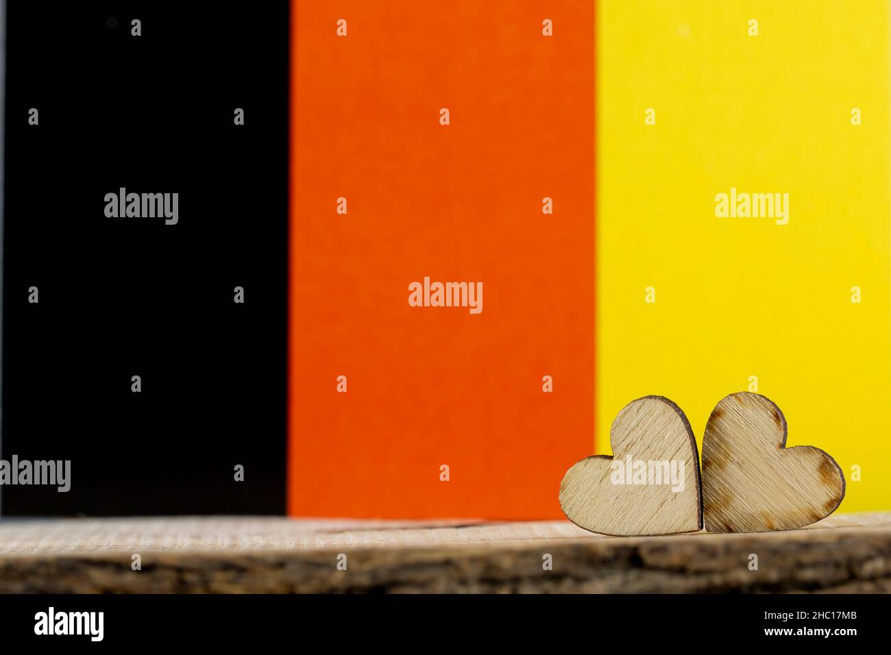 Belgien Flagge und Herz, Reisen oder National Konzept Stockfoto