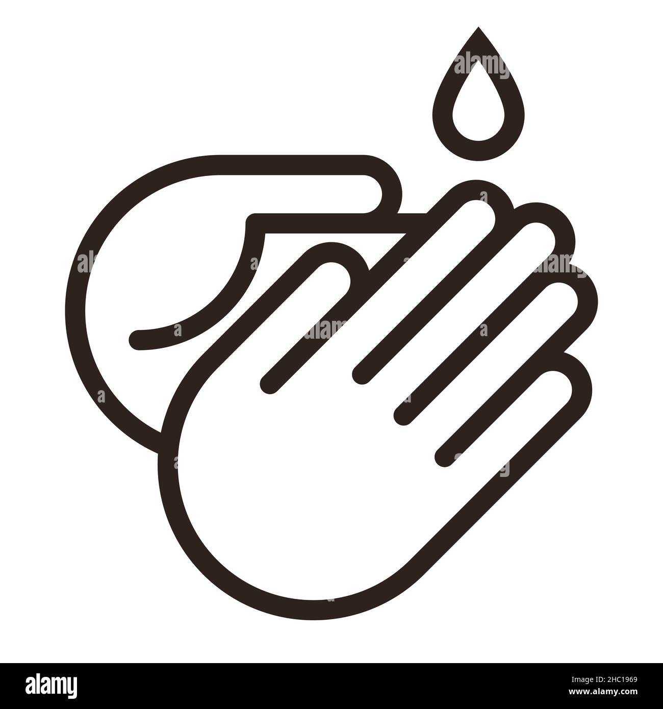 Wash Hands Zeichen isoliert auf weißem Hintergrund Stockfoto