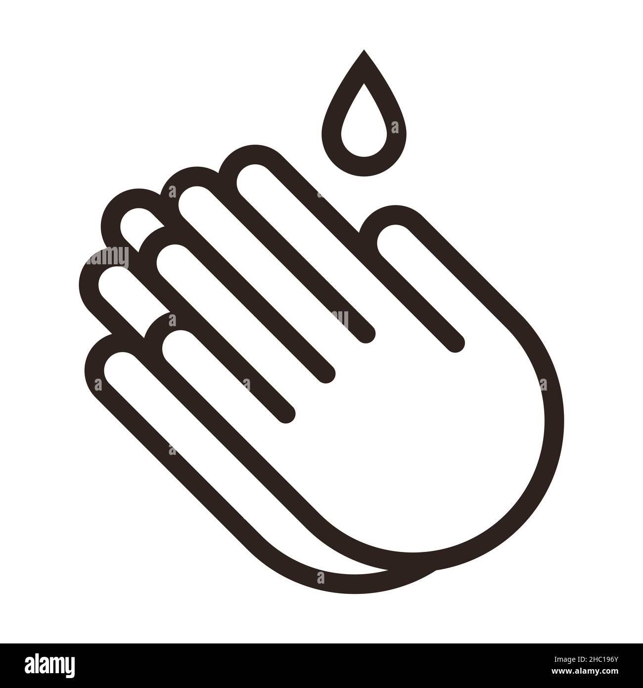 Wash Hands Zeichen isoliert auf weißem Hintergrund Stockfoto