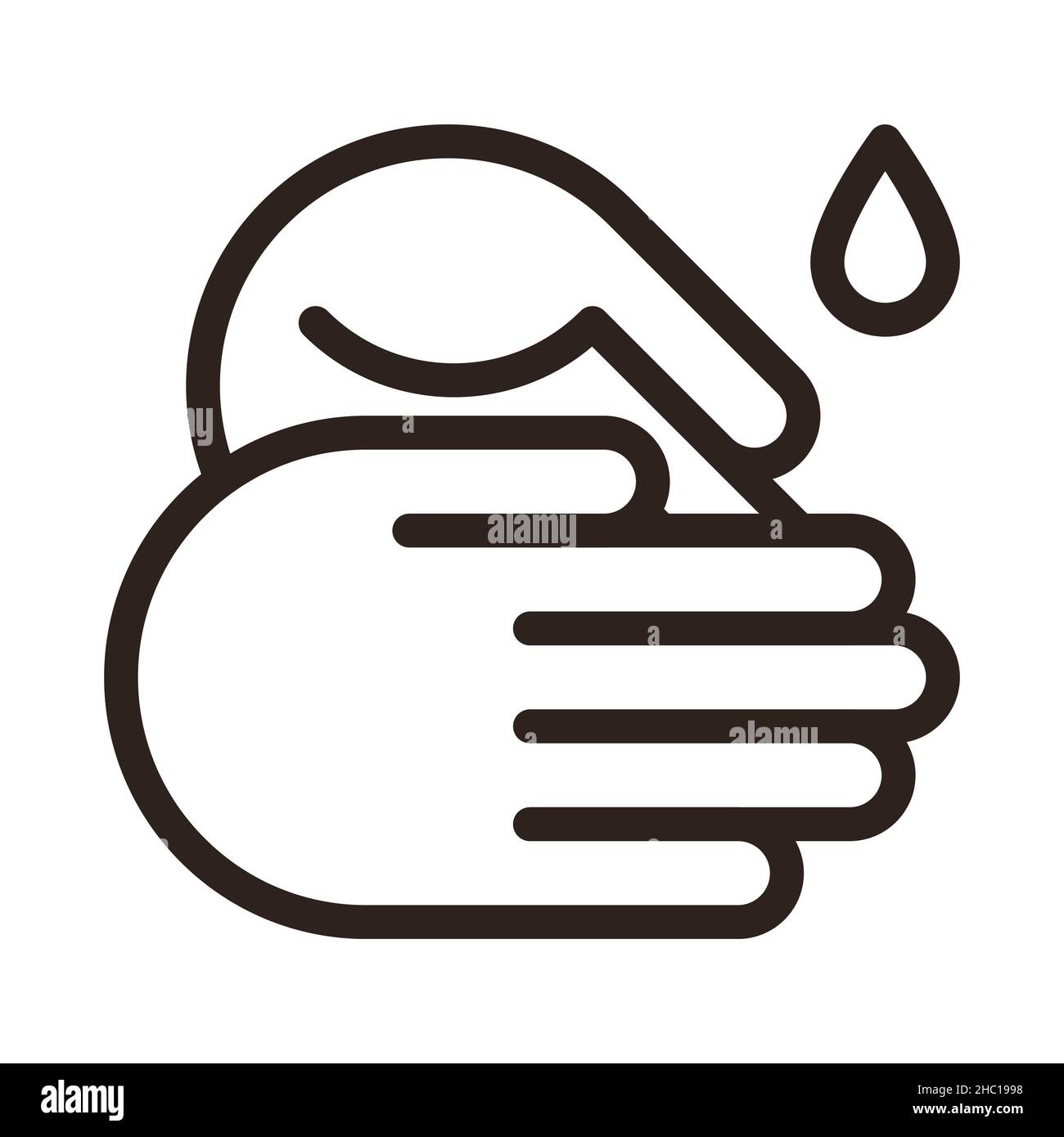 Wash Hands Zeichen isoliert auf weißem Hintergrund Stockfoto