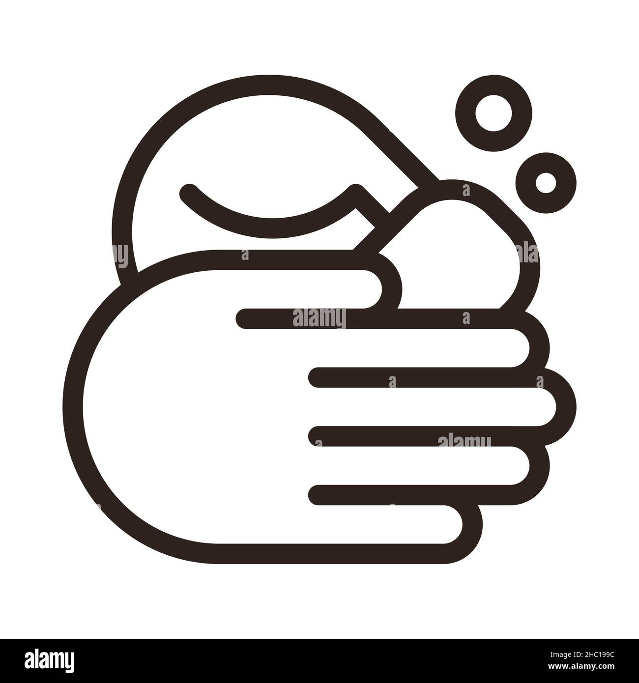 Wash Hands Zeichen isoliert auf weißem Hintergrund Stockfoto