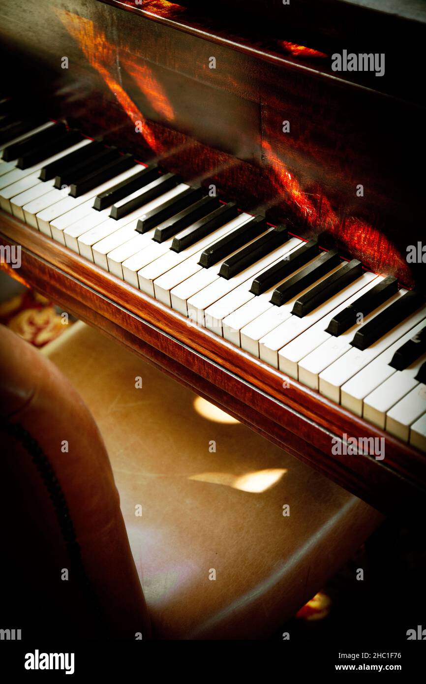 Klavier im Schatten Stockfoto