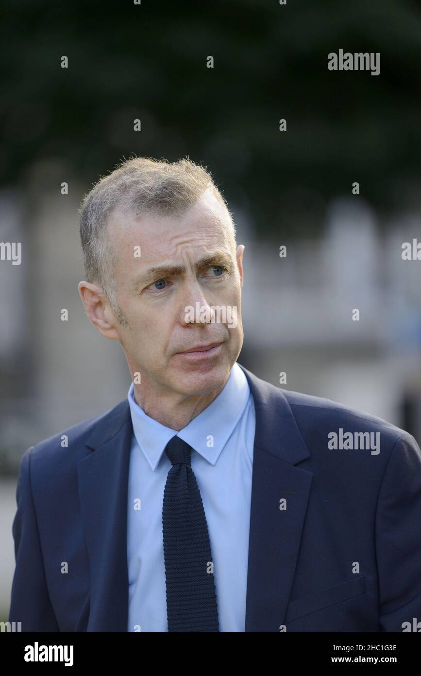 Adam Price MS - Mitglied der Welsh Assembly for Carmarthen East and Dinefwr und seit 2018 Vorsitzender von Plaid Cymru - in Westminster, Oktober 2021 Stockfoto