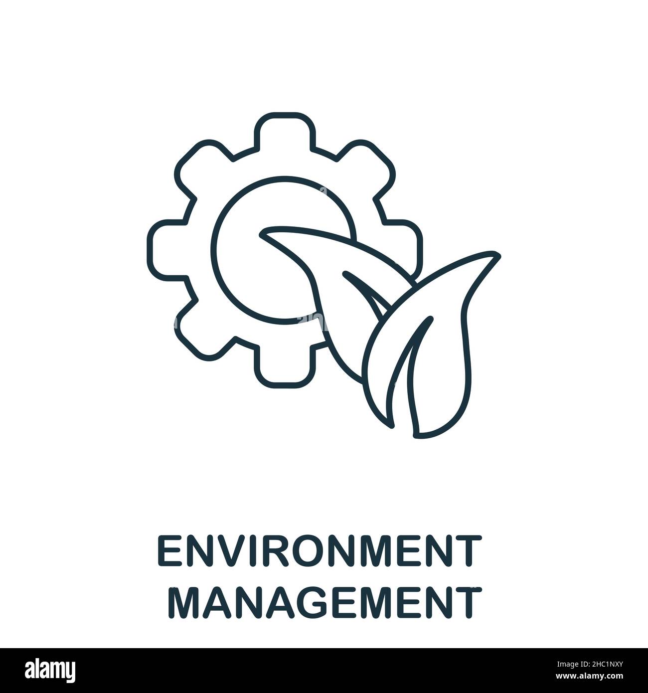 Symbol „Umgebungsverwaltung“. Linienelement aus der Sammlung des Unternehmensmanagements. Linear Environment Management Icon-Zeichen für Web-Design, Infografiken und Stock Vektor